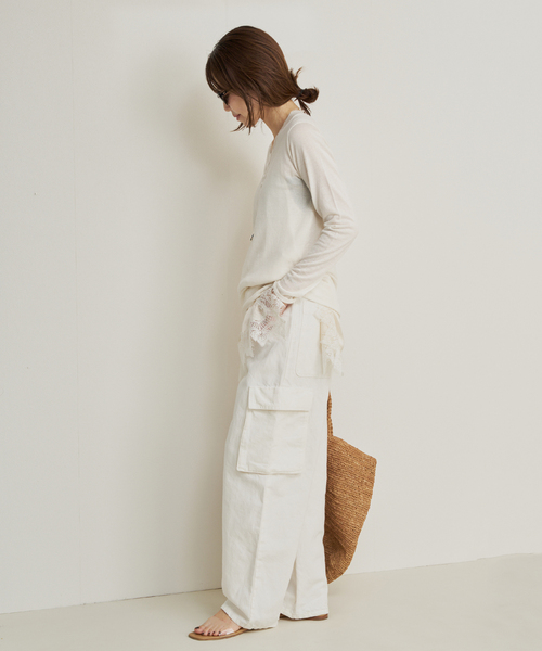 plage（プラージュ）の「R’IAM KNIT LONG TEE（ニット/セーター・レディース・ブラウン/ホワイト/ダークグリーン・FREE）」の9枚目の写真