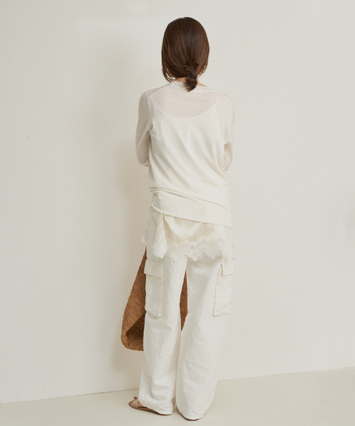 plage（プラージュ）の「R’IAM KNIT LONG TEE（ニット/セーター・レディース・ブラウン/ホワイト/ダークグリーン・FREE）」の10枚目の写真