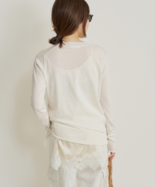 plage（プラージュ）の「R’IAM KNIT LONG TEE（ニット/セーター・レディース・ブラウン/ホワイト/ダークグリーン・FREE）」の13枚目の写真