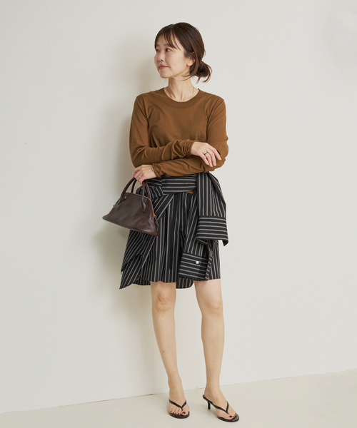 plage（プラージュ）の「R’IAM KNIT LONG TEE（ニット/セーター・レディース・ブラウン/ホワイト/ダークグリーン・FREE）」の14枚目の写真