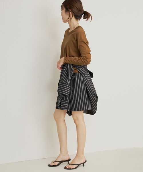 plage（プラージュ）の「R’IAM KNIT LONG TEE（ニット/セーター・レディース・ブラウン/ホワイト/ダークグリーン・FREE）」の15枚目の写真