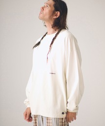 ADAMPATEK/gallagher aging embroidered long-sleeved T/刺繍入りエイジング加工ロングスリーブT