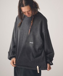 ADAMPATEK/gallagher aging embroidered long-sleeved T/刺繍入りエイジング加工ロングスリーブT