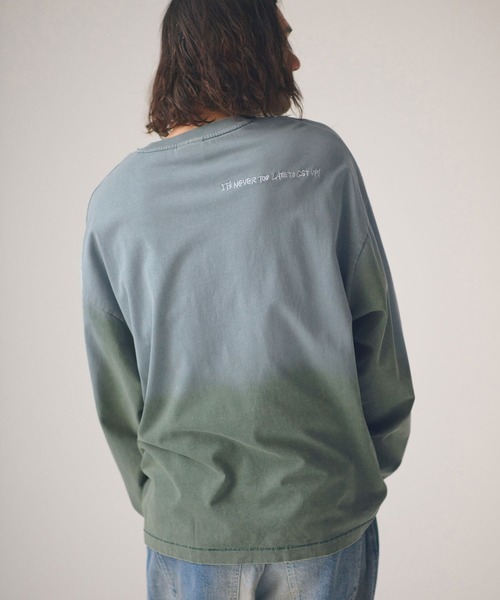 ADAM PATEK(アダムパテック)の「ADAMPATEK/gallagher aging embroidered long-sleeved T/刺繍入りエイジング加工ロングスリーブT(Tシャツ/カットソー・メンズ・ブラック/ホワイト/グリーン/ピンク・1/2)」の6枚目の写真