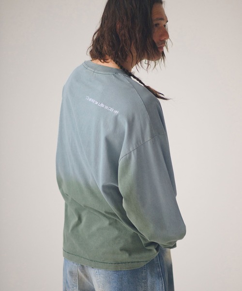 ADAM PATEK(アダムパテック)の「ADAMPATEK/gallagher aging embroidered long-sleeved T/刺繍入りエイジング加工ロングスリーブT(Tシャツ/カットソー・メンズ・ブラック/ホワイト/グリーン/ピンク・1/2)」の7枚目の写真