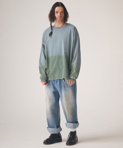 ADAM PATEK(アダムパテック)の「ADAMPATEK/gallagher aging embroidered long-sleeved T/刺繍入りエイジング加工ロングスリーブT(Tシャツ/カットソー・メンズ・ブラック/ホワイト/グリーン/ピンク・1/2)」の8枚目の写真