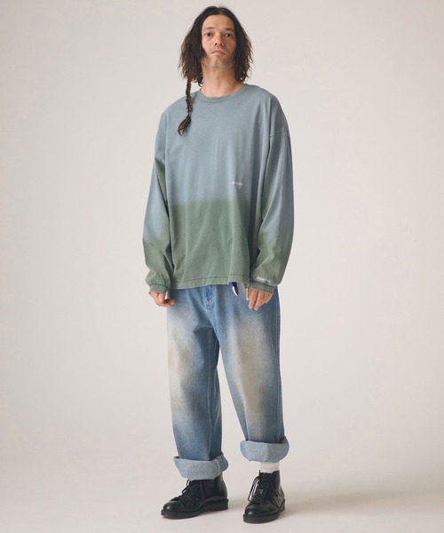 ADAM PATEK(アダムパテック)の「ADAMPATEK/gallagher aging embroidered long-sleeved T/刺繍入りエイジング加工ロングスリーブT(Tシャツ/カットソー・メンズ・ブラック/ホワイト/グリーン/ピンク・1/2)」の9枚目の写真