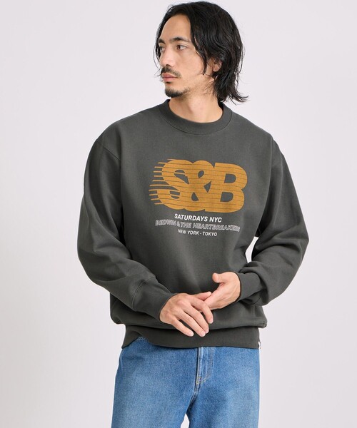 Saturdays NYC(サタデーズ ニューヨークシティ )の「BEDWIN & THE HEARTBREAKERS x Saturdays NYC Ex.PRINTED SWEAT "BEAN TOWN"(スウェット・メンズ・チャコールグレー・L/M/XL)」の1枚目の写真