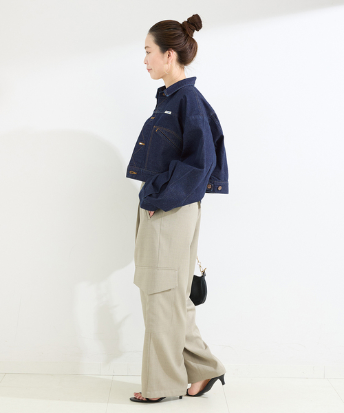Wrangler（ラングラー）の「【WEB＋一部店舗限定】Wrangler / ラングラー OVERSIZE BOYS JACKET OneWash（デニムジャケット・レディース・ネイビー・MEDIUM）」の7枚目の写真