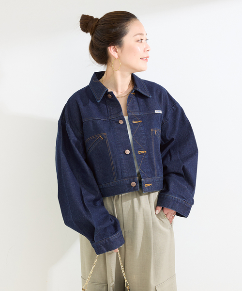 Wrangler（ラングラー）の「【WEB＋一部店舗限定】Wrangler / ラングラー OVERSIZE BOYS JACKET OneWash（デニムジャケット・レディース・ネイビー・MEDIUM）」の4枚目の写真
