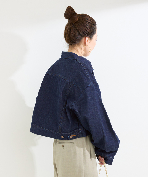 Wrangler（ラングラー）の「【WEB＋一部店舗限定】Wrangler / ラングラー OVERSIZE BOYS JACKET OneWash（デニムジャケット・レディース・ネイビー・MEDIUM）」の2枚目の写真