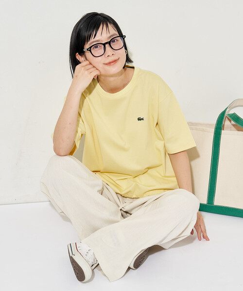FREAK'S STORE(フリークスストア)の「LACOSTE × FREAK'S STORE/ラコステ 別注 スピンドル付き クルーネック 半袖Tシャツ(Tシャツ/カットソー・レディース・ピンク/イエロー/ネイビー/ブラック/オフホワイト・フリ-)」の10枚目の写真