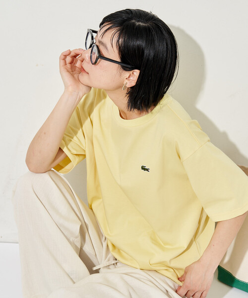 FREAK'S STORE(フリークスストア)の「LACOSTE × FREAK'S STORE/ラコステ 別注 スピンドル付き クルーネック 半袖Tシャツ(Tシャツ/カットソー・レディース・ピンク/イエロー/ネイビー/ブラック/オフホワイト・フリ-)」の15枚目の写真