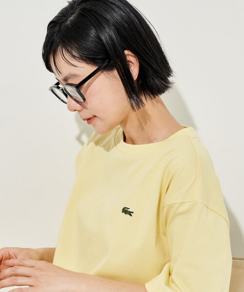FREAK'S STORE(フリークスストア)の「LACOSTE × FREAK'S STORE/ラコステ 別注 スピンドル付き クルーネック 半袖Tシャツ(Tシャツ/カットソー・レディース・ピンク/イエロー/ネイビー/ブラック/オフホワイト・フリ-)」の17枚目の写真