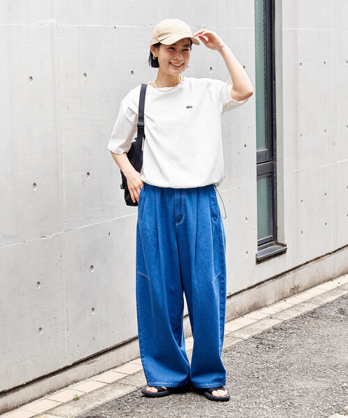 FREAK'S STORE(フリークスストア)の「LACOSTE × FREAK'S STORE/ラコステ 別注 スピンドル付き クルーネック 半袖Tシャツ(Tシャツ/カットソー・レディース・ピンク/イエロー/ネイビー/ブラック/オフホワイト・フリ-)」の22枚目の写真