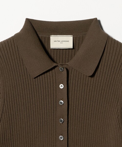 UNITED ARROWS(ユナイテッドアローズ)の「リブ ポロニット カーディガン ‐ウォッシャブル‐(カーディガン/ボレロ・レディース・ブラック/ライトピンク/ダークブラウン・FREE)」の15枚目の写真