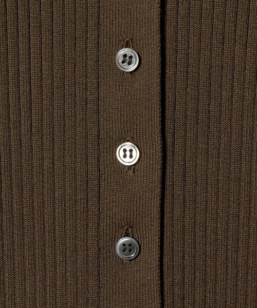 UNITED ARROWS(ユナイテッドアローズ)の「リブ ポロニット カーディガン ‐ウォッシャブル‐(カーディガン/ボレロ・レディース・ブラック/ライトピンク/ダークブラウン・FREE)」の13枚目の写真