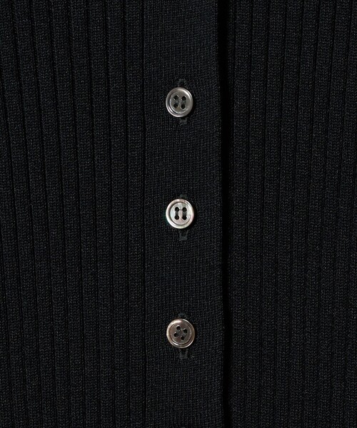 UNITED ARROWS(ユナイテッドアローズ)の「リブ ポロニット カーディガン ‐ウォッシャブル‐(カーディガン/ボレロ・レディース・ブラック/ライトピンク/ダークブラウン・FREE)」の7枚目の写真