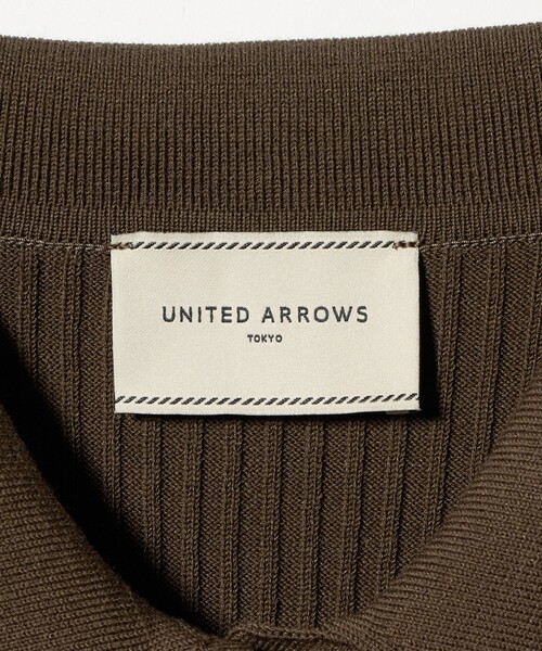 UNITED ARROWS(ユナイテッドアローズ)の「リブ ポロニット カーディガン ‐ウォッシャブル‐(カーディガン/ボレロ・レディース・ブラック/ライトピンク/ダークブラウン・FREE)」の5枚目の写真