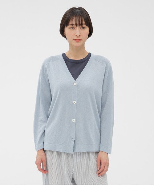 MARGARET HOWELL（マーガレットハウエル）の「PAPER COTTON（カーディガン/ボレロ・レディース・ブルー/グレー・FREE）」の2枚目の写真