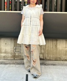 Candy Stripper（キャンディストリッパー）の「STAR LACE MINI ワンピース（ワンピース）」