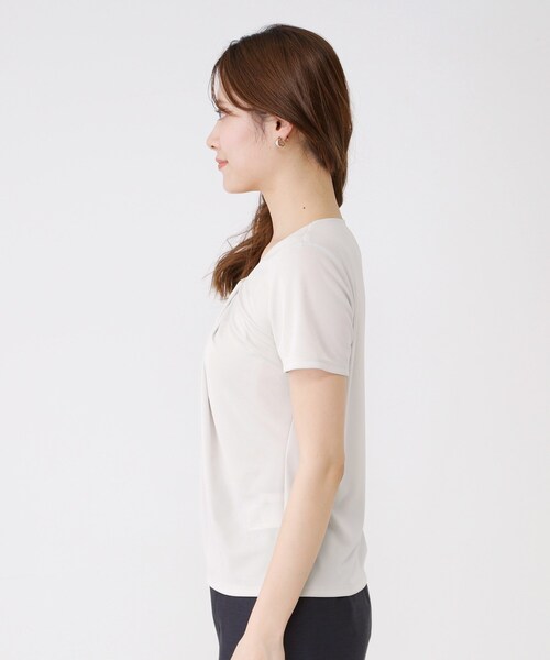 COUP DE CHANCE(クードシャンス)の「【手洗い可/日本製】タックジャージートップス(Tシャツ/カットソー・レディース・ブラック/ライトグレー/ホワイト・40/38/36/34)」の17枚目の写真