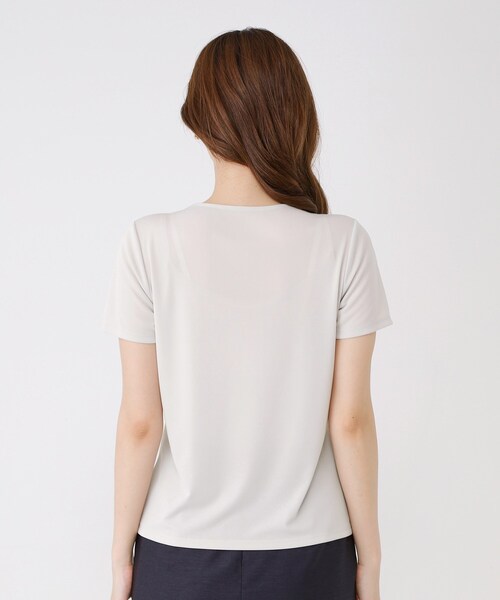 COUP DE CHANCE(クードシャンス)の「【手洗い可/日本製】タックジャージートップス(Tシャツ/カットソー・レディース・ブラック/ライトグレー/ホワイト・40/38/36/34)」の18枚目の写真