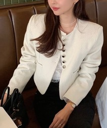 FAVORITO（ファヴォリート）の「ショートシングルブレストジャケット（ノーカラージャケット）」