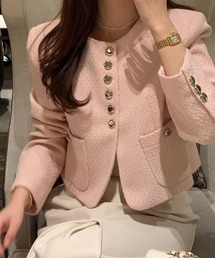 FAVORITO（ファヴォリート）の「ショートシングルブレストジャケット（ノーカラージャケット）」