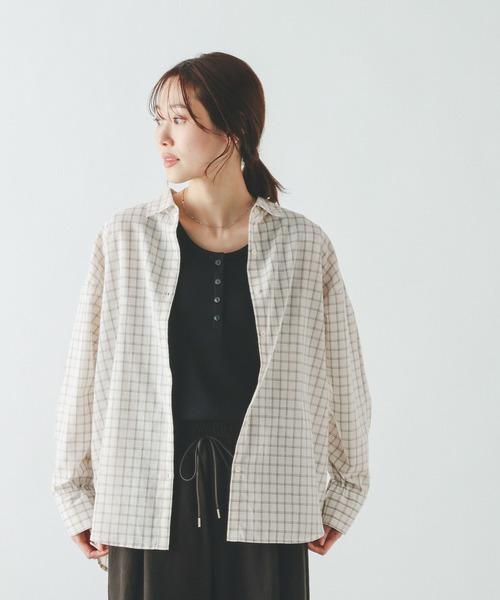 GLOBAL WORK（グローバルワーク）の「イージーケアリネンシャツ長袖/601200（シャツ/ブラウス・レディース・グリーン系その他/イエロー/フューシャピンク/グレイッシュベージュ/ライトブルー/グレー/ホワイト/グレー系その他7・SMALL/LARGE/MEDIUM）」の20枚目の写真