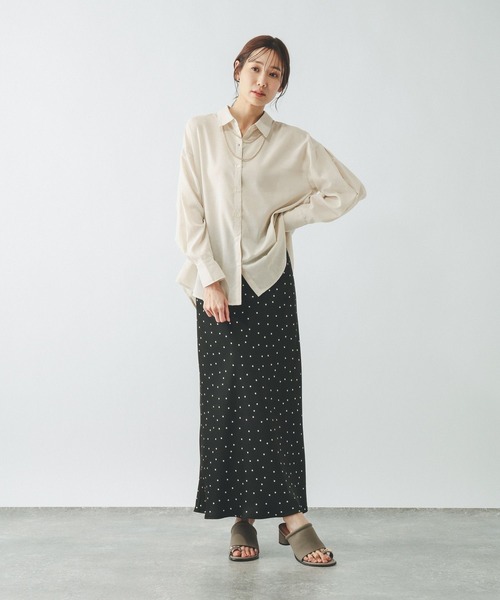 GLOBAL WORK（グローバルワーク）の「イージーケアリネンシャツ長袖/601200（シャツ/ブラウス・レディース・グリーン系その他/イエロー/フューシャピンク/グレイッシュベージュ/ライトブルー/グレー/ホワイト/グレー系その他7・SMALL/LARGE/MEDIUM）」の22枚目の写真