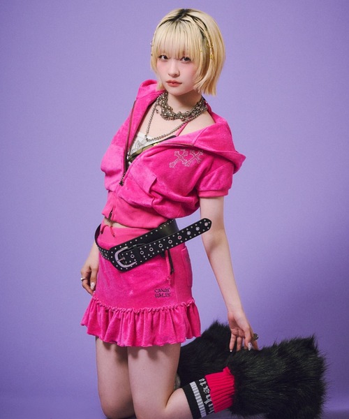 GALFY（ガルフィー）の「GALFY（ガルフィー）VIVI★GALスカート/パイル フリルミニスカート（インパンツ付き）Y2K ギャル セットアップ対応（スカート・レディース・イエロー系その他/ブラック/ピンク・FREE）」の18枚目の写真