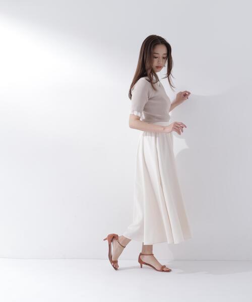 NATURAL BEAUTY BASIC(ナチュラルビューティーベーシック)の「追加生産/低身長サイズ【ちょうど、いい服】ふんわり春風フレアスカート(スカート・レディース・ネイビー/ラベンダー/ベージュ・SMALL/LARGE/P/S/MEDIUM)」の7枚目の写真