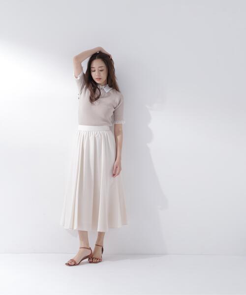 NATURAL BEAUTY BASIC(ナチュラルビューティーベーシック)の「追加生産/低身長サイズ【ちょうど、いい服】ふんわり春風フレアスカート(スカート・レディース・ネイビー/ラベンダー/ベージュ・SMALL/LARGE/P/S/MEDIUM)」の11枚目の写真
