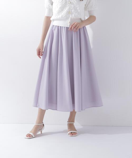 NATURAL BEAUTY BASIC(ナチュラルビューティーベーシック)の「追加生産/低身長サイズ【ちょうど、いい服】ふんわり春風フレアスカート(スカート・レディース・ネイビー/ラベンダー/ベージュ・SMALL/LARGE/P/S/MEDIUM)」の15枚目の写真