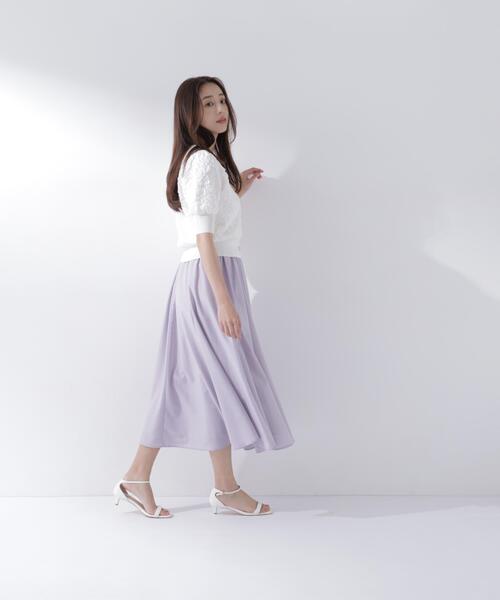 NATURAL BEAUTY BASIC(ナチュラルビューティーベーシック)の「追加生産/低身長サイズ【ちょうど、いい服】ふんわり春風フレアスカート(スカート・レディース・ネイビー/ラベンダー/ベージュ・SMALL/LARGE/P/S/MEDIUM)」の21枚目の写真