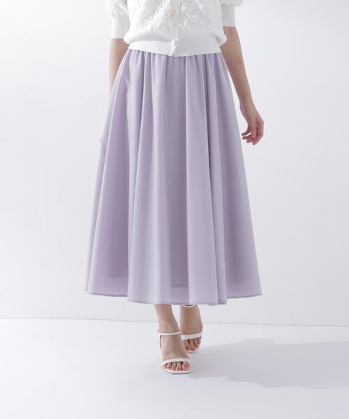 NATURAL BEAUTY BASIC(ナチュラルビューティーベーシック)の「追加生産/低身長サイズ【ちょうど、いい服】ふんわり春風フレアスカート(スカート・レディース・ネイビー/ラベンダー/ベージュ・SMALL/LARGE/P/S/MEDIUM)」の22枚目の写真
