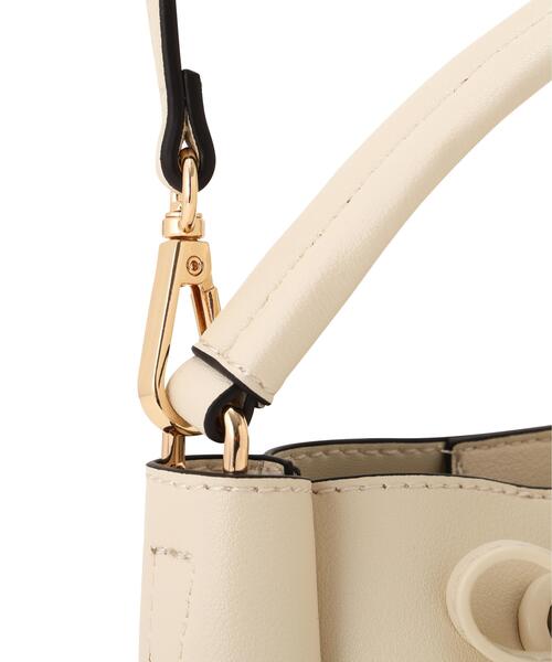 EDIT COLOGNE（エディットコロン）の「ワンハンドルボウバッグ（ショルダーバッグ・レディース・ブラック/オフホワイト/ピンク・ﾌﾘ-）」の7枚目の写真
