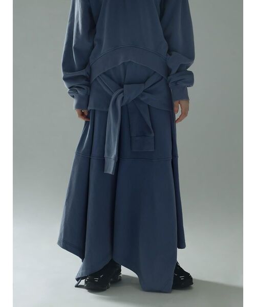 :ETHROF（イーサオブ）の「SHIRT-WRAP STYLE BLEACH SWEAT SKIRT（スカート・レディース・スカイブルー/ピンク系その他2・MEDIUM）」の6枚目の写真