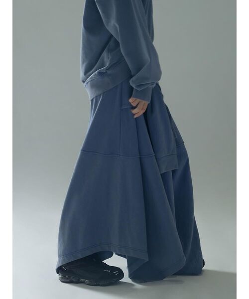 :ETHROF（イーサオブ）の「SHIRT-WRAP STYLE BLEACH SWEAT SKIRT（スカート・レディース・スカイブルー/ピンク系その他2・MEDIUM）」の8枚目の写真