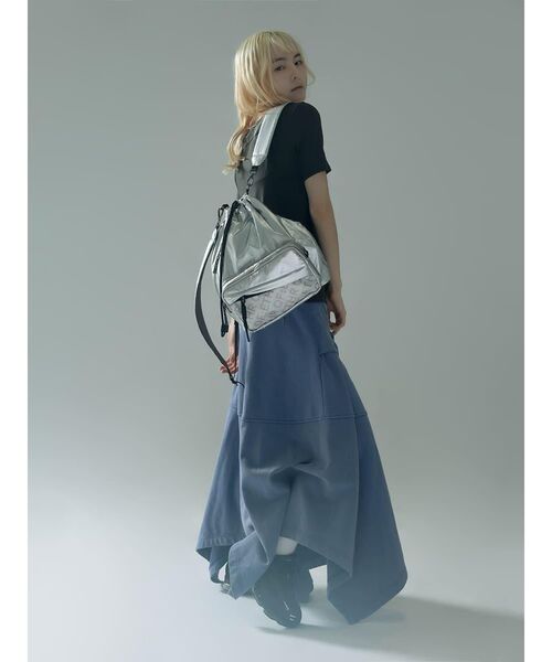 :ETHROF（イーサオブ）の「SHIRT-WRAP STYLE BLEACH SWEAT SKIRT（スカート・レディース・スカイブルー/ピンク系その他2・MEDIUM）」の11枚目の写真