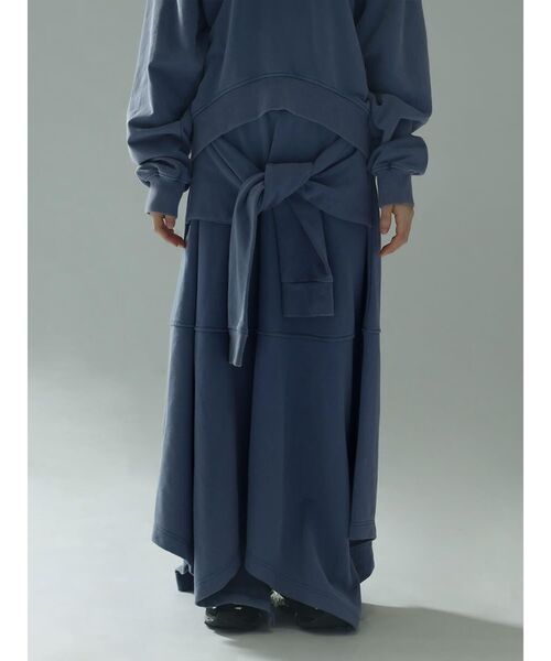:ETHROF（イーサオブ）の「SHIRT-WRAP STYLE BLEACH SWEAT SKIRT（スカート・レディース・スカイブルー/ピンク系その他2・MEDIUM）」の13枚目の写真