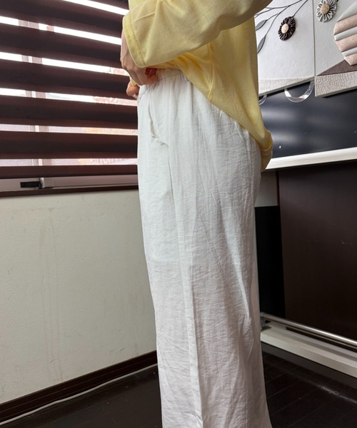 Loco Ocean(ロコオーシャン)の「コットンリネン混 イージーワイドパンツ / ウエストゴム(その他パンツ・レディース・ホワイト・FREE)」の4枚目の写真