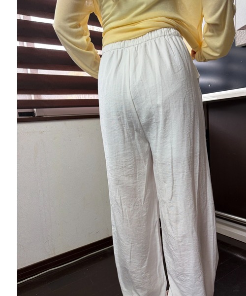 Loco Ocean(ロコオーシャン)の「コットンリネン混 イージーワイドパンツ / ウエストゴム(その他パンツ・レディース・ホワイト・FREE)」の3枚目の写真