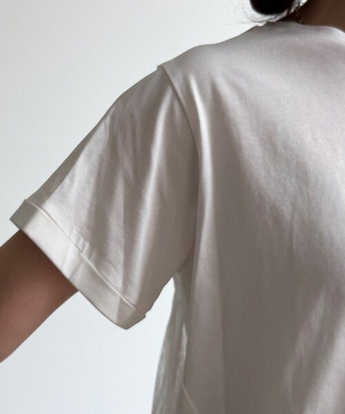 DouDou(ドゥドゥ)の「【WEB限定】チュールプリーツTEE(Tシャツ/カットソー・レディース・ブラック/オフホワイト・FREE)」の21枚目の写真