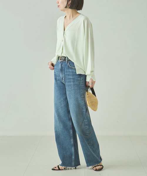 journal standard L'essage(ジャーナルスタンダードレサージュ)の「《接触冷感/手洗い可》クールタッチワイドVカーディガン(カーディガン/ボレロ・レディース・グリーン/ライトグレー/イエロー・FREE)」の17枚目の写真