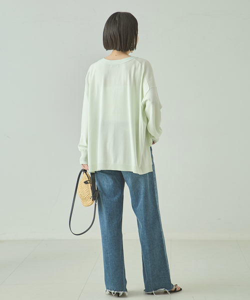 journal standard L'essage(ジャーナルスタンダードレサージュ)の「《接触冷感/手洗い可》クールタッチワイドVカーディガン(カーディガン/ボレロ・レディース・グリーン/ライトグレー/イエロー・FREE)」の18枚目の写真