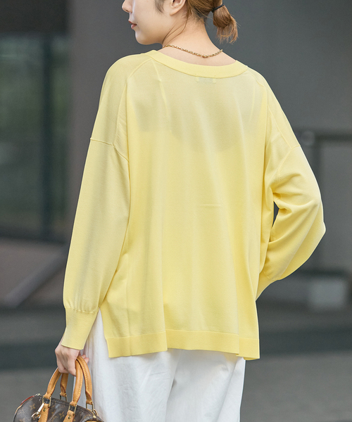 journal standard L'essage(ジャーナルスタンダードレサージュ)の「《接触冷感/手洗い可》クールタッチワイドVカーディガン(カーディガン/ボレロ・レディース・グリーン/ライトグレー/イエロー・FREE)」の21枚目の写真