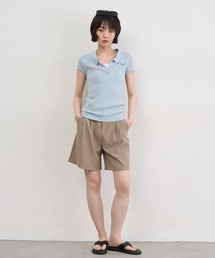 Rib Knit Polo Top / リブニットポロトップス