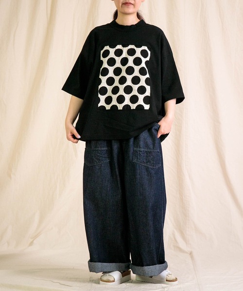 prit（プリット）の「[prit] 空紡天竺×プリント 5分袖フレームTシャツ (ドット＆チェック)（Tシャツ/カットソー・レディース・ブラック系その他2/ブラック系その他・FREE）」の11枚目の写真